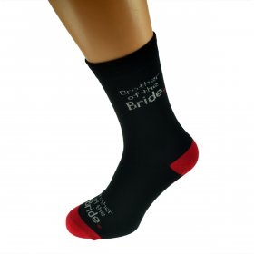 Black Heart Design Woven Wedding Socks - Brother of the Bride