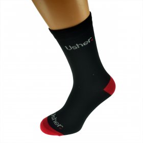Black Heart Design Woven Wedding Socks - Usher