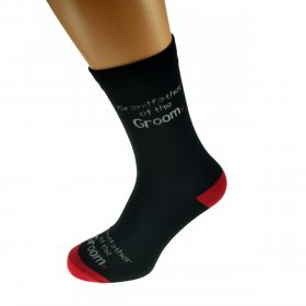 Black Heart Design Woven Wedding Socks - Grandfather of the Groom