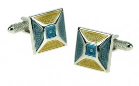 Cufflinks - Blue Lime Square