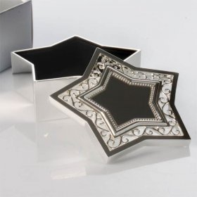 Especially For You Silver Plated Star Filigree Trinket Box