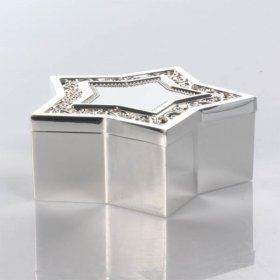Especially For You Silver Plated Star Filigree Trinket Box