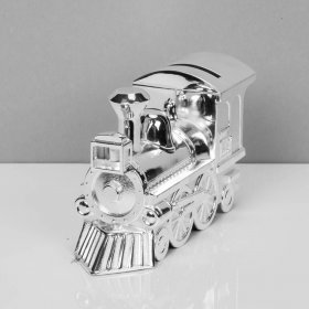  Silver Plated Money Box - Large Train