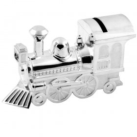 Silver Plated Money Box - Large Train