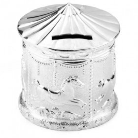 Silver Plated Money Box - Carousel
