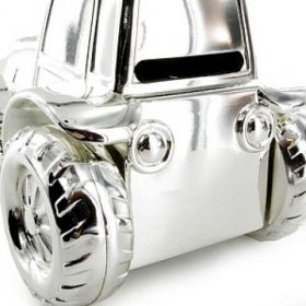 Juliana Silver Plated Money Box - Tractor
