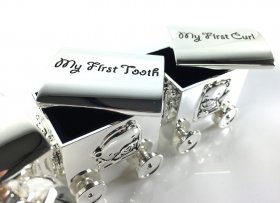  Silver Plated First Tooth & Curl Set Train with 2 Carriages