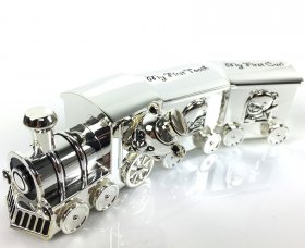  Silver Plated First Tooth & Curl Set Train with 2 Carriages