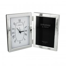 Silver Plated Clock Plain Frame - 4"x6"