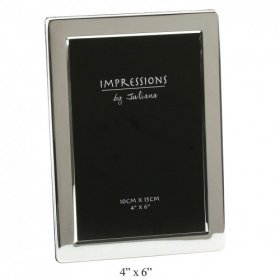 Silver Plated Photo Frame Flat Edge - 4" x 6"