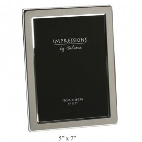 Silver Plated Photo Frame Flat Edge - 5" x 7"