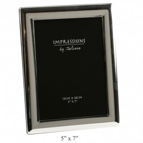 Impressions Silver Plated Photo Frame Curved Edge - 5" x 7"