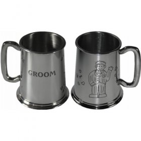 Tankard - Groom, 1 pint capacity pewter tankard