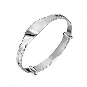 Jo for Girls ID Bangle Sterling Silver Heart