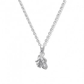 Jo for Girls Sterling Silver Ballet Dancing Shoes Pendant