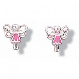Jo for Girls Sterling Silver Pink Fairy Earrings 