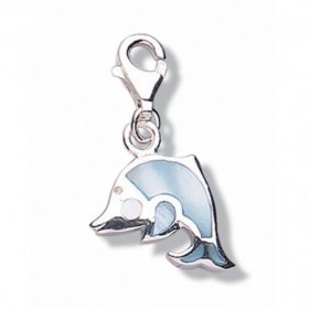 Jo for Girls Charm Sterling Silver and Mother of Pearl Dolphin