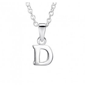 Jo for Girls Sterling Silver Letter D Pendant on 14” Chain