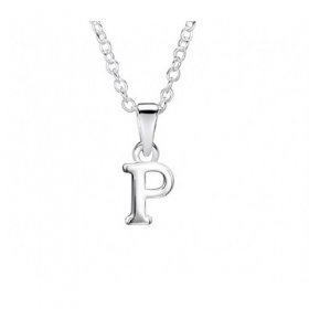 Jo for Girls Sterling Silver Letter P Pendant on 14” Chain