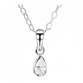 Jo for Girls Sterling Silver Cubic Zirconia Teardrop Pendant