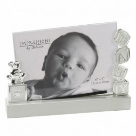 Juliana Photo Frame Silver Plated Glass Panel - Baby