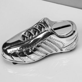 Silver Plated Football Boot Money Box