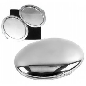 Especially For You Silver Plated Oval Compact Mirror