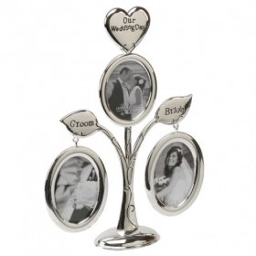Juliana Wedding Silver Plated Collage Tree (3 Photos) Bride & Groom