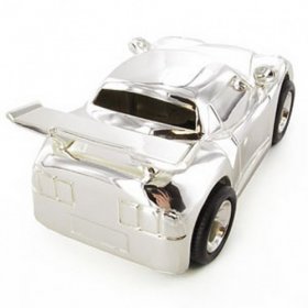  Silver Plated Money Box - Sports Car