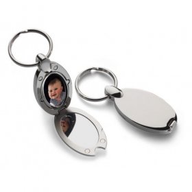 Silver Plated Keyring with Photoframe & Mirror