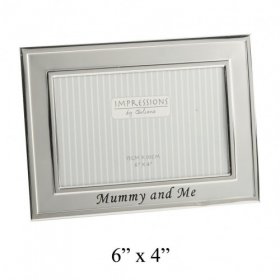 2 Tone Silver Plated Oblong Frame "Mummy and Me" 6 x 4