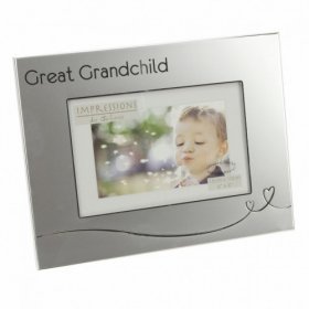 Juliana 2 Tone Silver Frame with Heart Design - Great Grandchild