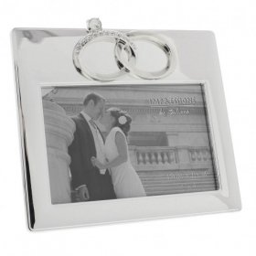 Juliana Silver Plated Wedding Photo Frame with Rings