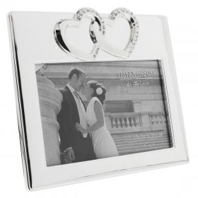 Juliana Silver Plated Wedding Photo Frame with Hearts
