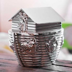 Bambino Silver Plated Noah's Ark Money Box 