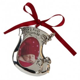 Juliana Silver Plated Baby's First Christmas Decoration - Boot