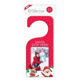 Christmas Door Hanger - Santa Stop Here - Red