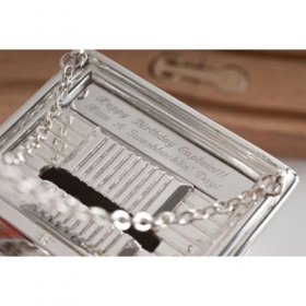 Bambino Silver Plated Money Box - Pirate Ship