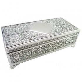Sophia Silver Plated Trinket Box Oblong with Feet