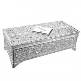 Sophia Silver Plated Trinket Box Oblong with Feet