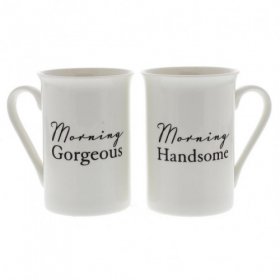 Amore 2 piece gift set - "Morning Handsome / Gorgeous"  Mug