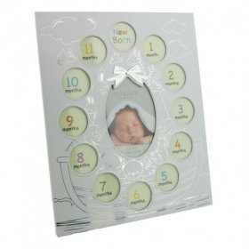 Juliana Aluminium 1st year Photo Frame with 12 Inserts