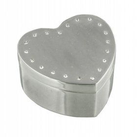 Sophia Silver Plated Heart Trinket Box