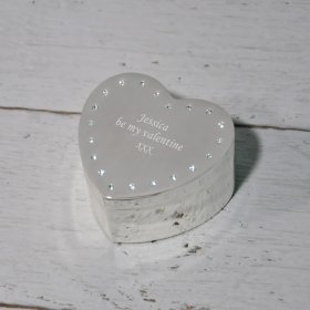 Sophia Silver Plated Heart Trinket Box