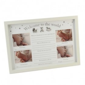 Bambino MDF Photo Frame 4 Aperture - Welcome to the World
