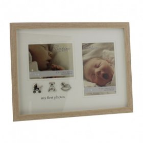 Bambino Wood Effect Double Frame 