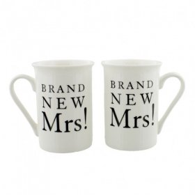 Amore 2 Piece Gift Set - "Brand New Mrs & Mrs" Mugs