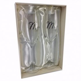 Amore Champagne Flutes Set of 2 - Mrs & Mrs 