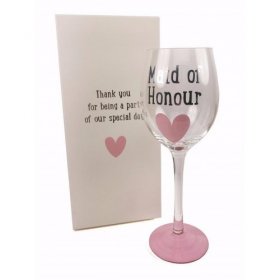 Wendy Jones Blackett Collection Pink Wine Glass - Maid of Honour