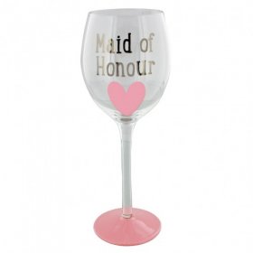 Wendy Jones Blackett Collection Pink Wine Glass - Maid of Honour